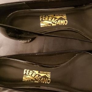 Ferragamo Mosaic Vara Bow Pump Shoe Black